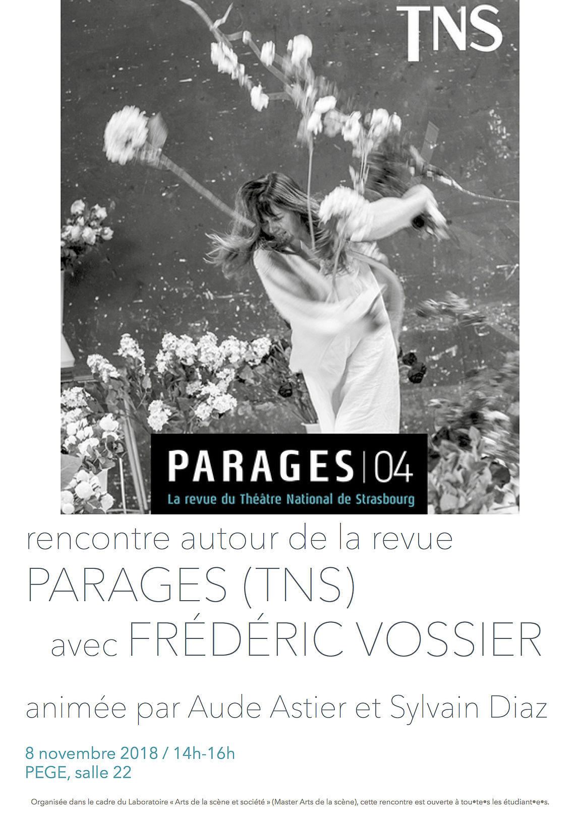 Rencontre avec Frédéric Vossier autour de la revue Parages, 8 novembre 2018