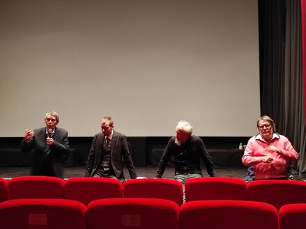 <em>Michel Cieutat, Dorian Merten, Jean-François Pey, Jean Walker, Journée d'études William Wyler à Mulhouse, novembre 2022</em>
